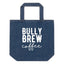 Organic denim tote bag